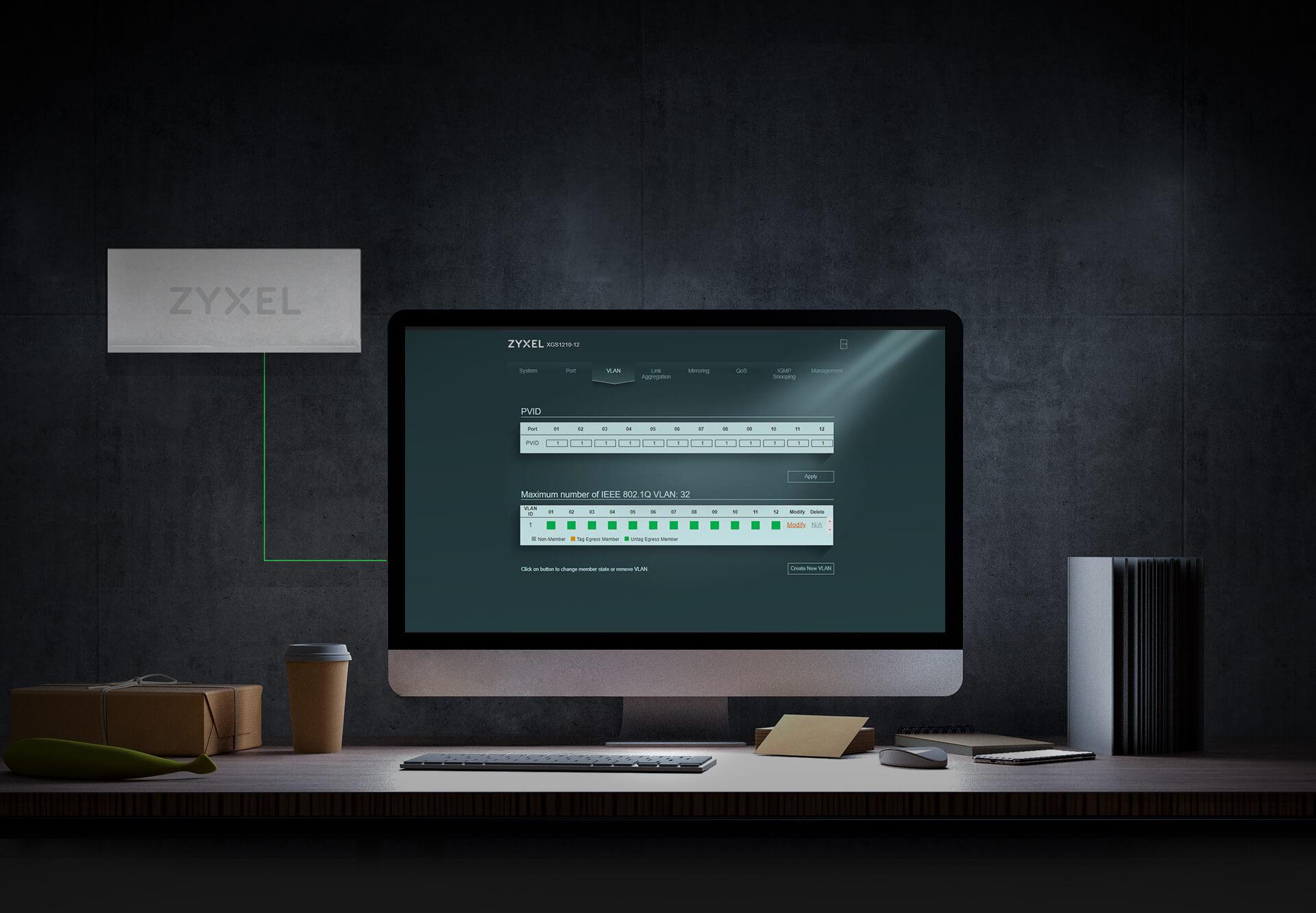 Zyxel XGS1210-12 v2 Switch Gigabit Webmanageable 12 Ports Desktop 2.5G SFP+